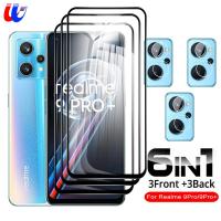 กระจกนิรภัย6in1 10D สำหรับ Realme 9 Pro + 9i 9 Pro Plus,ปกป้องเต็มหน้าจอฟิล์มกระจกใสฟิล์มเลนส์หลัง Realme 9pro + 8 5G 8i 8 Pro 7 7i 6 Pro 6i 5i