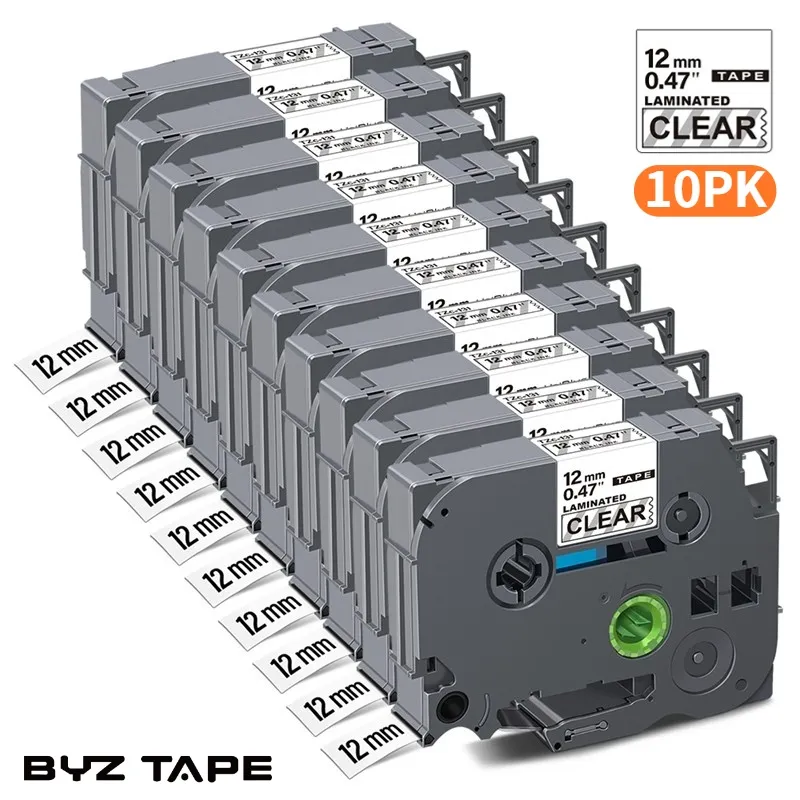 10PK TZe131 12mm Printer Ribbon Sticker TZe-131 Black on Clear Compatible  for Brother Label Tape TZe-231 Tape for P Touch Labeler Labeling Machine PT-D210  PT-H110 PT-D600 PT-1230PC PT-P700 Label Maker Lazada