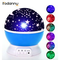 Rodanny Galaxy โปรเจคเตอร์โคมไฟดาวเด็กห้องนอน LED ท้องฟ้าจำลองไฟหมุนเนอสเซอรี่ดวงจันทร์เด็กของขวัญ