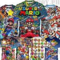 3-13 Years Old super Mario Bros Kids Short Sleeve T-Shirt Fashion 3D Printing Colorful Boys Girls Shirts Cartoon Games Fashion Top