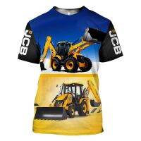 （Contact customer service to customize for you）arrival excavator all 3d over printed clothes fashion casual round neck t-shirt（Childrens Adult Sizes）