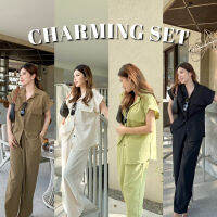 (โค้ด STASS44 ลด 8%) ??? CHARMING SET ชุดเซ็ทขายาวสีพื้น เสื้อพับแขน กางเกงสม็อคหลัง กระเป๋า2ข้าง ใส่แล้วสูงเพรียว