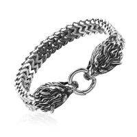 [In stock] Amazon ระเบิด Nordic Domineering Wolf Head Viking Chain สร้อยข้อมือผู้ชายสแตนเลสสตีลสร้อยข้อมือฮิปฮอปเหล็กไทเทเนียม