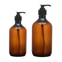 300ml/500ml Empty Squeeze Bottle Amber Plastic with Black Lotion Pump Containers for Body Lotion Shower Gel