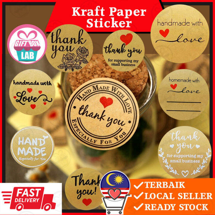 Kraft Paper Sticker Thank you Sticker Seal Label Thank You for Your
