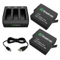 Smatree 3-Channel Charger+2xBattery for GoPro Hero 7,6,5