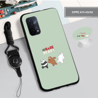 ?ใหม่เคสซิลิโคนป้องกันเต็มรูปแบบ OPPO A74(5G)/A54 4G/A54 5G/A77/A79ฝาครอบโทรศัพท์มือถือ TPU อ่อนการ์ตูนพร้อมขายึดแหวนรูปแบบเดียวกันและเชือก