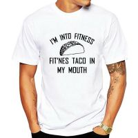 [พร้อมส่ง] เสื้อยืด พิมพ์ลาย Im Into Fitness Taco In my mouth tri-blend สําหรับผู้ชายS-5XL