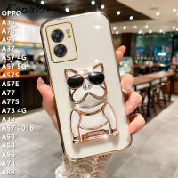 เคสโทรศัพท์ Kanavi สำหรับ OPPO A36 A76 A96 A57 A37 4G A57 5G A57S A57E A77 A77S A73 4G A39 A57 A59 A54 A55 A74แฟชั่น A83ใหม่หรูหราเคลือบซิลิโคนนิ่มฝาครอบโทรศัพท์มือถือขอบ