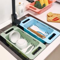 【CW】 Expandable Sink Strainer Drain Vegetable Fruit Drainer Basket Saving Washing Shelf Strain Rack Organizer