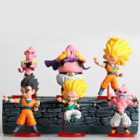 20216pcsset Dragon Ball First Generation Goku Super Saiyan Fat Buu Action Figure Muppet With Base Doll Ornaments Gifts