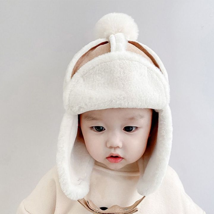 kelansi-หมวกหมวกตุ๊กตาเด็กอบอุ่นน่ารักสำหรับหน้าหนาวเครื่องป้องกันหูหมวกสไตล์เกาหลีเด็ก