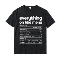 Everything On The Menu Nutrition Facts Funny Thanksgiving T-Shirt Oversized Casual T Shirts Cotton Student Tees Casual