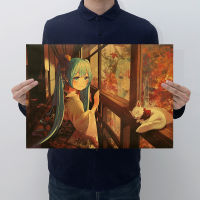 【J306】Hatsune Miku Vintage Poster Kraft Paper Bar Cafe Decorative Painting