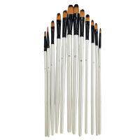 Artist Watercolor Brush, 12 Piece Pearl White Curved Head Brush Set, Professional Painting Brush Set