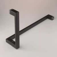 Matte black stainless steel square tube bathroom glass door handle L-shaped (XYLS-016) Door Hardware Locks