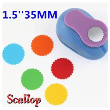 Crafting scallop tag maker punch w adjustable hole punch