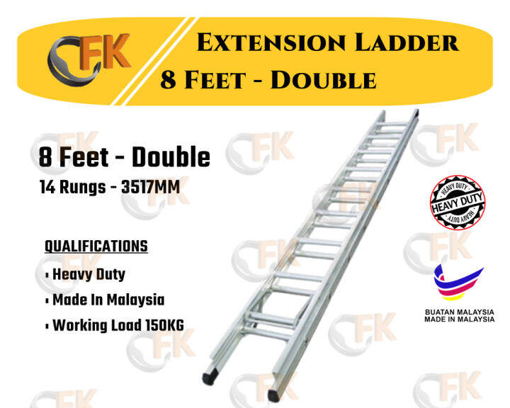 8 Feet Tangga Slide Extension Ladder (Single,Double,Triple) Lazada