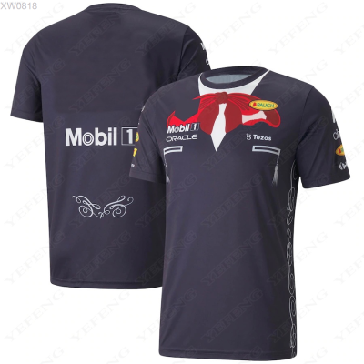 2023 (สต็อกเพียงพอ) Summer new Red Bull special edition mens short-sleeved T-shirt F1 racing team summer sports shirt breathable casual top คุณภาพสูง size:S-5XL