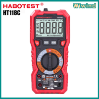 HABOTEST HT118A/HT118C เครื่องวัดมัลติฟังก์ชั่น RMS 6000 นับ DC/AC เครื่องทดสอบแรงดันไฟฟ้า 2.7 นิ้วหน้าจอ LCD อัตโนมัติพร้อมฟังก์ชั่น NCV ครัวเรือนใช้ประจำวัน/เริ่มต้น