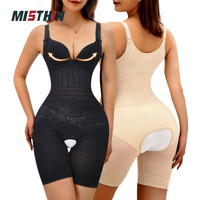 MISTHIN ผู้หญิงบอดี้สูท Full Body Shaper ขนาดใหญ่ Plus ขนาด Intimate Slimming 4XL Girdle ซาวน่าชุดสำหรับลดน้ำหนักเปิด Crotch
