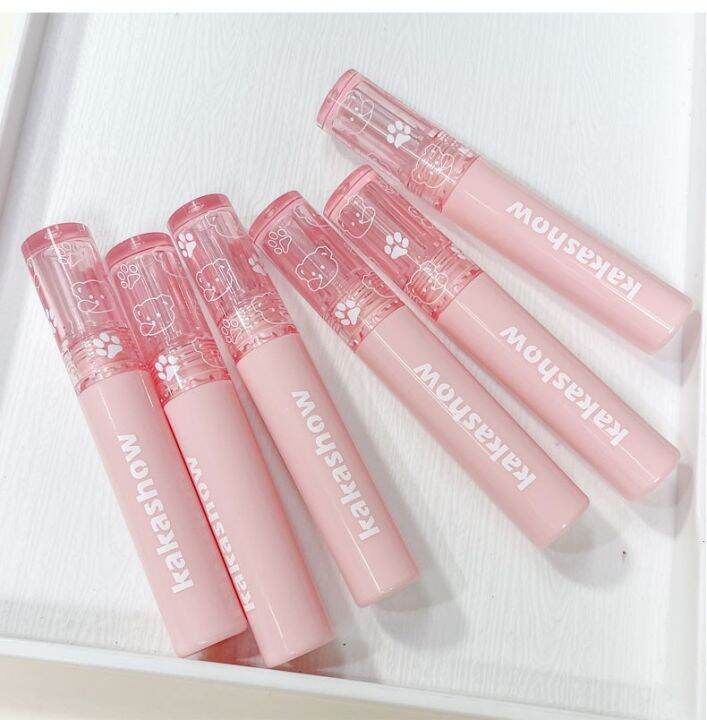 kakashow-new-bubble-bear-lip-glaze-fair-price-student-lip-dye-lotion-small-lip-color-lipstick-lipstick-ลิปหมี-ลิปเซต-มินิ-4-เฉดสีสวยมาก-แมทติดทนนาน-กลบสีปากมิด-ติดทน-กันน้ำ