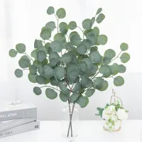 65cm Artificial Plant Eucalyptus Silk Green Willow Leaves Home Decoration Christmas Outdoor Wedding Party Fake Plant Arrangement Cleaning Tools