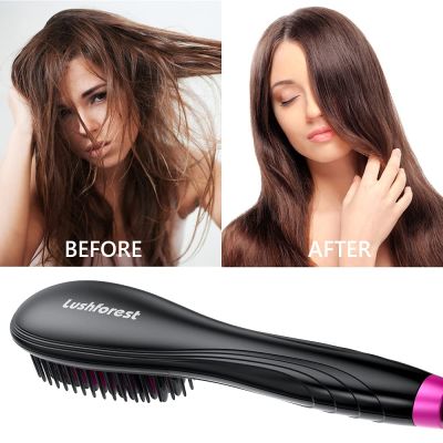 Anion Hair Straightener Brush Hot Combs Anti-scalding Ceramic Hair Curler Heated Electric Smart Brush Hair Straightener