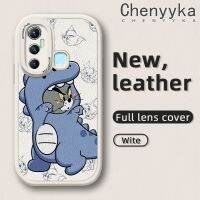 Chenyyka เคสสำหรับ Infinix Hot 11 Hot 11S เคสลายการ์ตูนไดโนเสาร์สปอยนุ่มหนังดีไซน์ใหม่กรอบด้านหลังกล้องเคสป้องกันแบบบาง