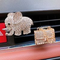 Car Air Freshener Car Interior Accessories Car Artificial Diamond Crystal Elephant Solid Fragrance Car Accessories for Girls