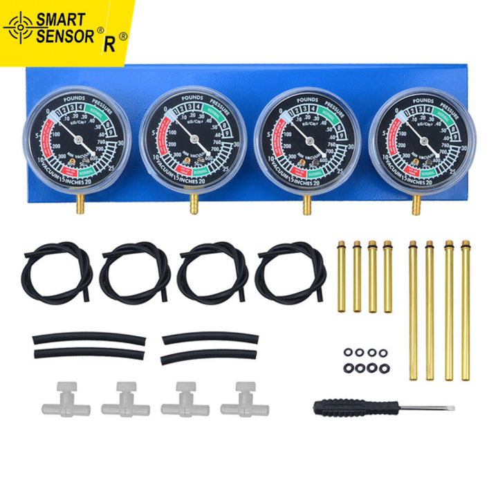 Smart Sensor 4 Cylinder Carburetor Synchronizer Kit Vacuum Gauge