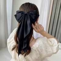 Elegant Solid Large Bow Ribbon Hair Clip For Women Girl Sweet Headbands Soft Satin Hairpin Hairgrip Fashion Hair Accessories