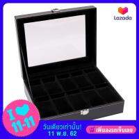 Fancybox กล่องนาฬิกาไม้บุหนัง สีดำ-หมอนสีดำสำหรับนาฬิกา 10 เรือน