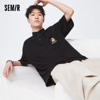 Semir เสื้อผ้าถักแบบหลวมๆแห้งเร็วดูดซับความชื้นได้สำหรับผู้ชายแขนสั้นการ์ตูนเสื้อโปโลฤดูร้อน2023