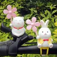 Creative Cute Rabbit Windmill Bamboo Dragonfly Battery Car Cartoon Lucky Cat Ornament Bicycle Electric Decoration