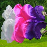 【YD】 Wholesale Real Silk Bellydance Veils Gradient Dancer Performance Show Props 120cm 180cm Shipping