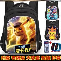 Pokémon Pikachu กระเป๋านักเรียนโรงเรียนประถมศึกษาเด็กชายและ Tas Sekolah Anak Perempuan ใหม่กระเป๋านักเรียนเกรดหนึ่งถึงสามสี่ห้าหก