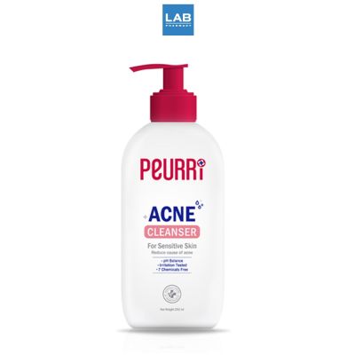 Peurri Acne Cleanser 250ml. เจลล้างหน้าอ่อนโยนพิเศษ สำหรับผู้ที่มีปัญหาสิว ผิวแพ้ง่าย ขนาด 250 มิลลิลิตร 1 ขวด