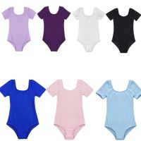 ✸☃✇ Kids Baby Girls Ballet Leotards Cotton Gymnastics Costume Short Sleeve Stretchy Dance Leotard Bodysuit Dancewear For Performance