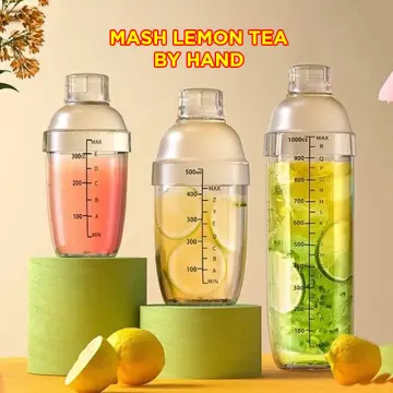 500ML Hand Shaker Shaker Cup Cocktail Shaker Wine Beverage Mixer Barware  Bar Tools Lemon Tea Spill Proof Shaker Jug Red