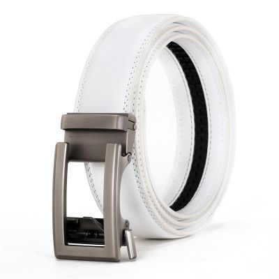 Young mens leather belt alloy buckle business automatic 卍✸