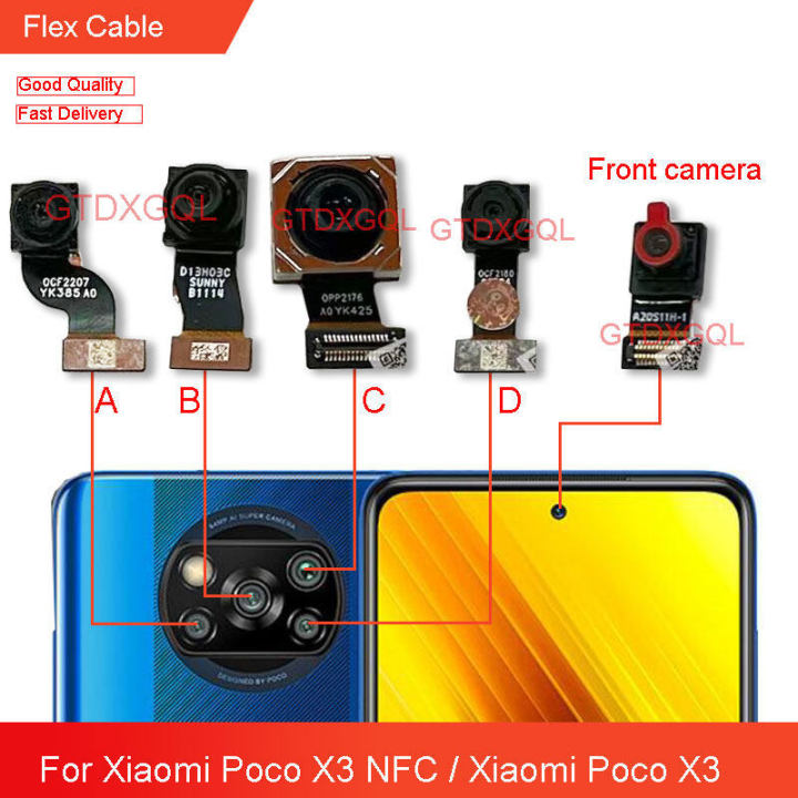 Original Front Back Camera For Xiaomi Poco X3 Xiaomi Poco X3 Nfc Main Facing Camera Module 8519