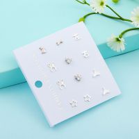 6 Pairs S925 silver stud earrings anting earring women studs Jewelry set Gift