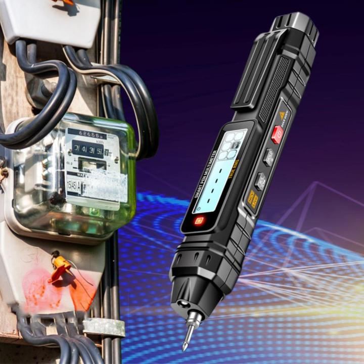 ncv-ไฟฉายเครื่องวัดอเนกประสงค์วัดรับสัญญาณอัตโนมัติปากกามัลติมิเตอร์-เครื่องทดสอบไฟฟ้าอัจฉริยะมี4000ตัวเพื่อระบุสายไฟ