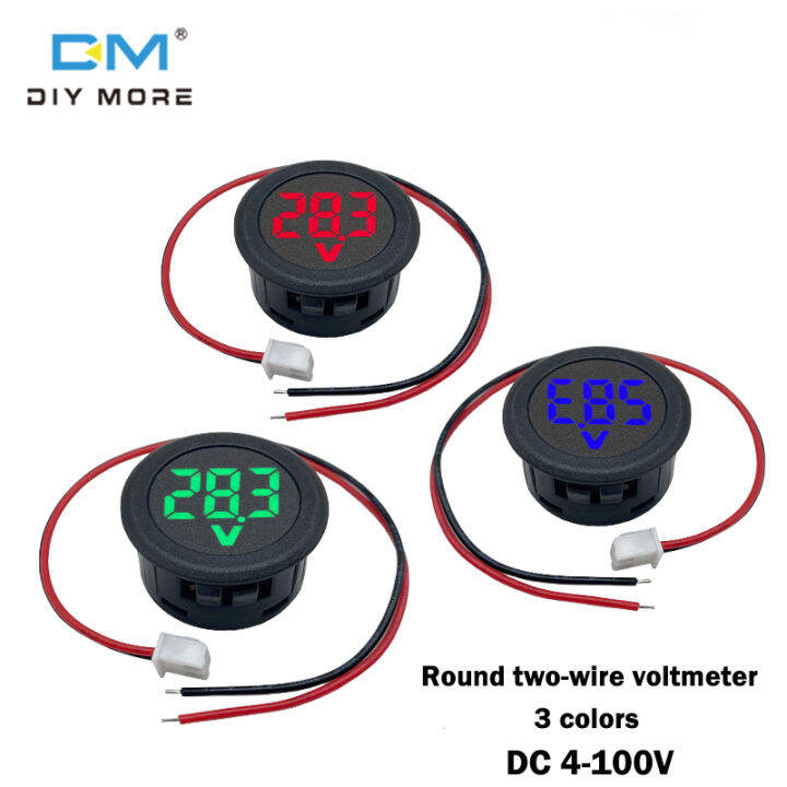 Diymore Led Digital Display Circular Two Wire Voltmeter Dc V Dc