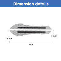 สติ๊กเกอร์สะท้อนแสงกระจกมองหลังรถยนต์2ชิ้นตัวเตือนการชนกันของรถแถบติดเพื่อความปลอดภัยในการขับขี่ตอนกลางคืนตัวสะท้อนแสงติดประตู