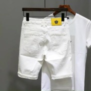 Quần short jeans nam, quần short nam, màu trắng