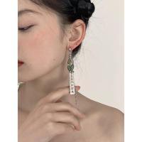 LUKIYY Green Stream Jiuxiao Chinese Style Earrings Hollow Metal Hanging Tag Earrings Without Ear Holes Can Be Belted 1KRL 1KRL 5RYY 5RYY