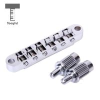 【cw】Tooyful Zinc Alloy Chrome Electric Guitar Bridge With 2 Silver Tone Mounting Studs for Guitar Musical Accessorieshot