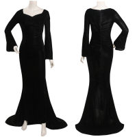 【cunnybunny】【Fast Shipping】 Wedn- Morticia Addams ชุดชุดคอสเพลย์ผู้หญิงชุดฮาโลวีนชุดงานรื่นเริง